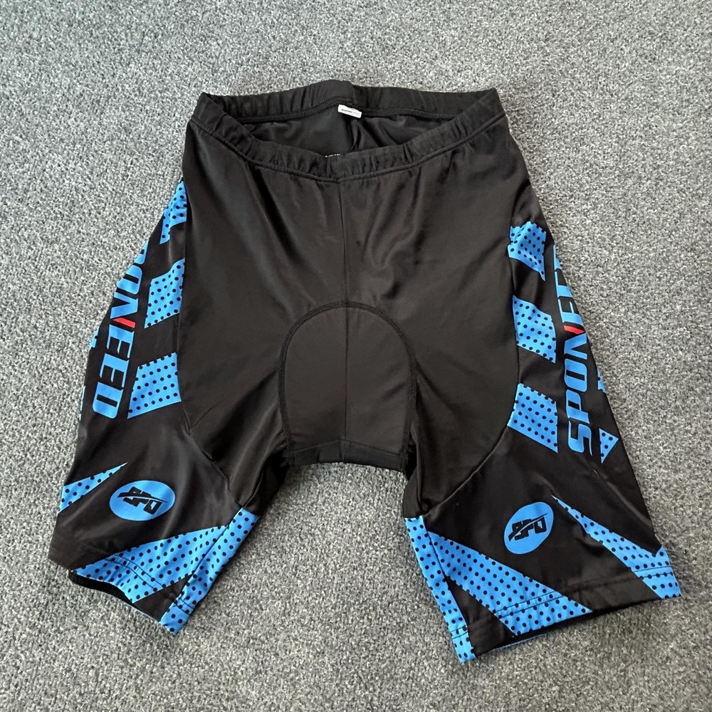 Sponeed Shorts Mens 3XL Black Padded Cycling Biker Quick Dry Stretch Lined